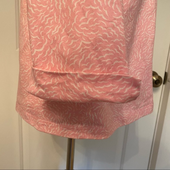 J. McLAUGHLIN TOP PINK WHITE BUTTONS COLLAR 3/4 SLEEVE SIZE L - Picture 5 of 11